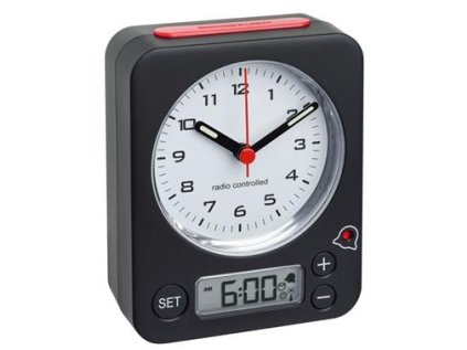 TFA analogový budík s rádiově řízeným časem 60.1511.01.05 COMBO