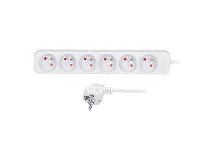 solight prodluzovaci privod 6 zasuvek bily 2m ien473426