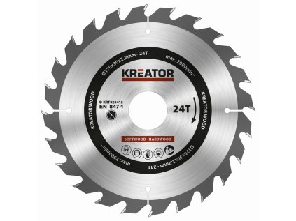 kreator krt020412 pilovy kotouc na drevo 170mm 24t ien494897