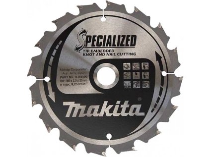 makita kotouc pilovy drevo specialized se zapustenymi zuby 165x2x20mm 16z b 33037 ien522314