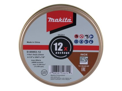 Makita D-65953-12 řezný kotouč 115x1.2x22.23 nerez