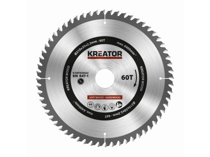 kreator krt020422 pilovy kotouc na drevo 210mm 60t ien495092