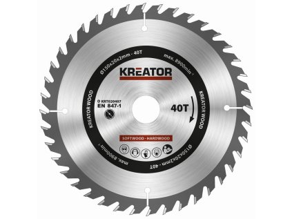 kreator krt020407 pilovy kotouc na drevo 150mm 40t ien273537