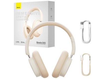bluetooth sluchatka baseus bowie d05 kremove bile ien522484