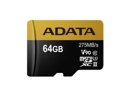 adata microsdxc premier one 64gb uhs ii u3 class 10 sd adapter ien273265