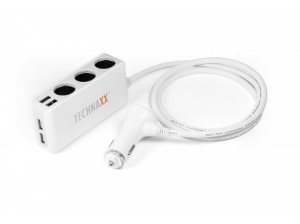 Technaxx TE11 nabíječka do auta, 4x USB port, 3x zásuvka