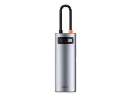 Baseus Metal Gleam Series 7v1 HUB USB-C (USB-C PD 100W, USB-C, 2* USB 3.0, HDMI, SD TF port) šedá