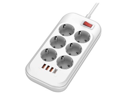 colorway prodluzovaci napajeci privod 6x zastrcek 3x usb a usb c 36w kabel 2m ien528178