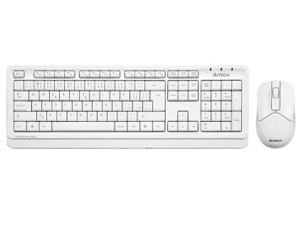 A4Tech set klávesnice a myši FG1012, bezdrátový, US, bílý