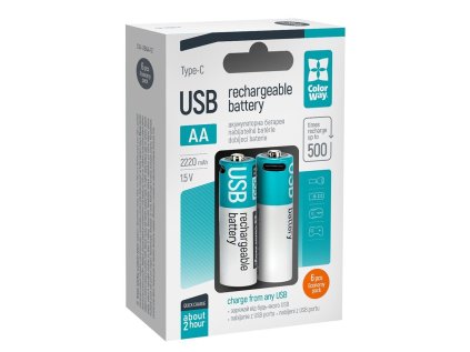 colorway nabijeci baterie aa 2200mah usb c 1 5v 6ks v baleni ien528184