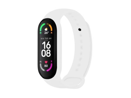 Silikonový řemínek FIXED Silicone Strap pro Xiaomi Band 7/ Mi Band 6/ Mi Band 5, bílý