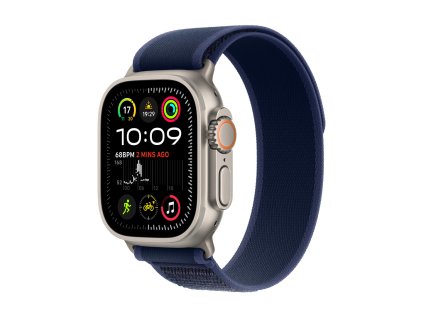 apple watch ultra 2 gps cellular 49mm natural titanium case with blue trail loop m l mx4l3cs a ien529774