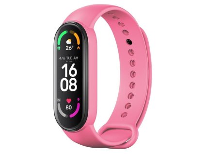 silikonovy reminek fixed silicone strap pro xiaomi mi band 5 mi band 6 ruzovy ien529821