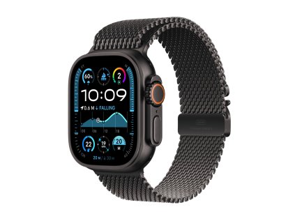 apple watch ultra 2 gps cellular 49mm black titanium case with black titanium milanese loop s mx4w3cs a ien529636