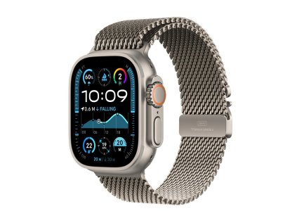 apple watch ultra 2 gps cellular 49mm natural titanium case with natural titanium milanese loop m mx5r3cs a ien529776