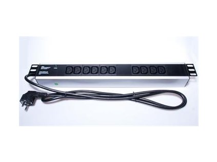 PremiumCord Panel napájecí do 19" racku 1.5U, 10xIEC (C13), 2m kabel