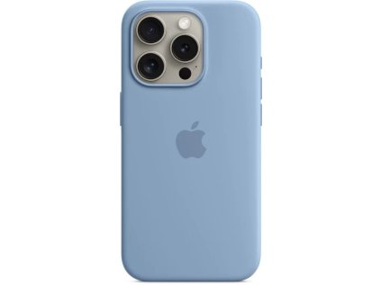 apple iphone 15 pro silicone case s magsafe winter blue ien502033
