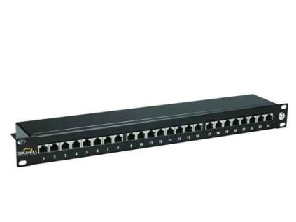 solarix patch panel cat5e 24 x rj45 stp cerny 1u ien124879