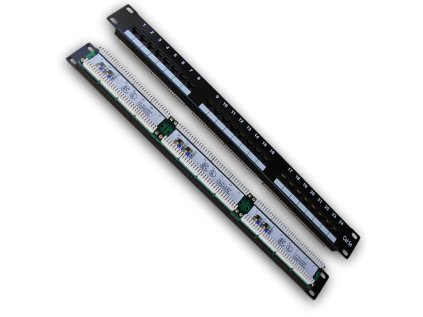 DATACOM Patch panel 19" UTP 24 port CAT5E LSA 1U BK (3x8p)