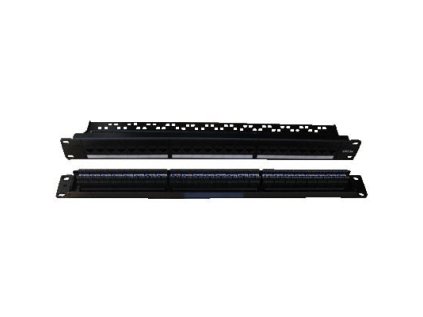 PATCH PANEL 19" 24x Cat5e 1U -plast.modul vyvazovací lišta
