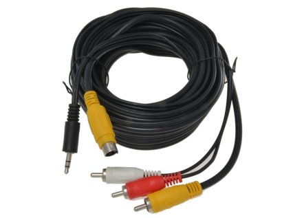 PremiumCord Kabel S-video+sjack3.5"- 3xCINCH, 5m+kond.