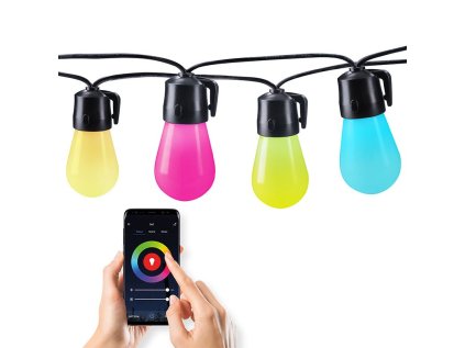 solight led smart venkovni retez s rgb zarovkami bluetooth 15 zarovek 14m 6m 10w ien473157