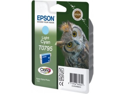 Epson T0795 Light Cyan Claria Photographic Ink 11ml pro Stylus Photo 1400 - originální