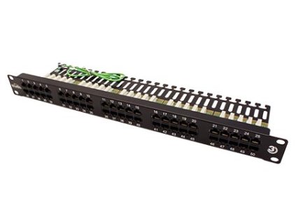 solarix isdn panel 25 x rj45 cerny 1u ien200523