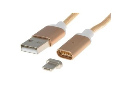 premiumcord magneticky micro usb 2 0 a b nabijeci a datovy kabel 1m zlaty ien270818
