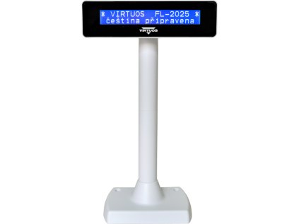 LCD zákaznický displej Virtuos FL-2025MB 2x20, USB, bílý