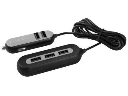 avacom carhub nabijecka do auta 5x usb vystup cerna ien278488