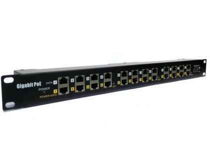 poe gigabitovy patch panel cat5 19 12port 1u ien234002