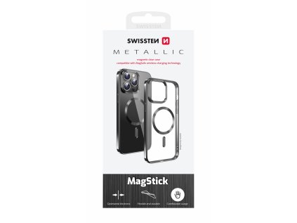 swissten clear jelly magstick metallic pouzdro pro iphone 16 plus cerne ien530736
