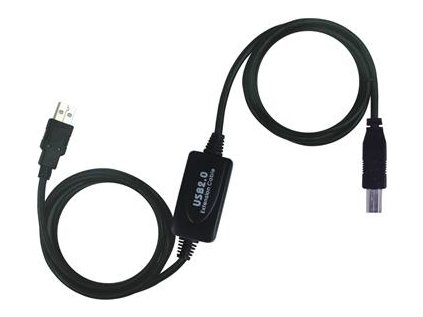 PremiumCord USB 2.0 repeater a propojovací kabel A/M-B/M 20m