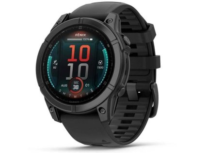 garmin fenix e 47 mm amoled slate grey ocel cerny silikonovy reminek ien529265