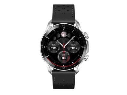garett smartwatch v10 silver black leather ien517534