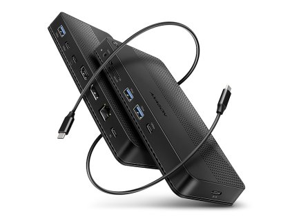 axagon hmc u4 usb4 40gbps dock 3x usb a 2x usb c hdmi dp 8k 30hz rj 45 sd msd audio pd100w ien531533