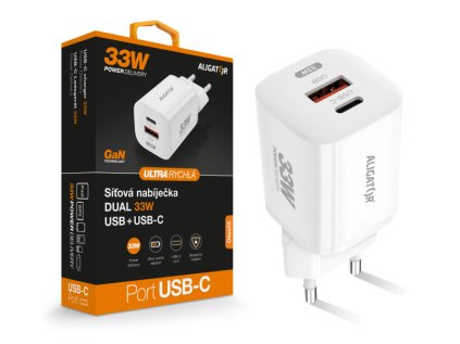 rychla nabijecka aligator gan pd 33w usb usb c bila ien532731