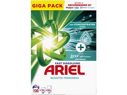 Ariel Prášek na praní +Touch of Lenor Unstoppables 100 PD, 5,5 kg