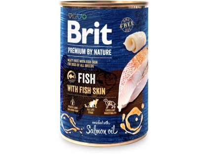 brit premium by nature fish with fish skin 400g konzerva pro psy ien473875