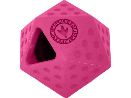 kiwi walker gumova hracka icosaball s dirou na pamlsky mini 6 5cm ruzova ien472047