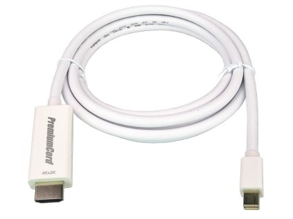 PremiumCord mini DisplayPort 1.2 na HDMI 2.0 kabel pro rozlišení 4Kx2K@60Hz, 1m