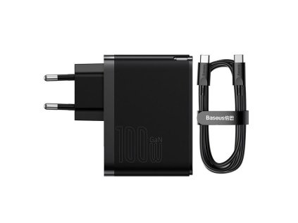 baseus gan5 pro rychlonabijeci adapter usb c usb a 100w cerna ien467122