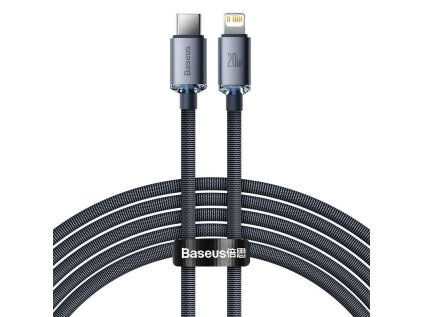 Baseus Crystal Shine Series nabíjecí/datový kabel USB-C / Lightning 20W 2m, černá