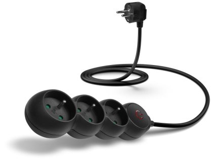 CONNECT IT prodlužovací kabel 230 V, 3 zásuvky, 1,5 m, s vypínačem (černý)
