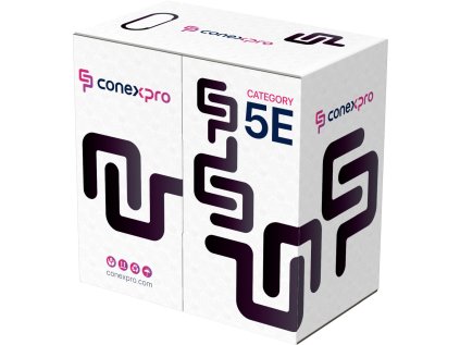 conexpro utp kabel venkovni cat5e pe 24 awg 305m cerny ien533212
