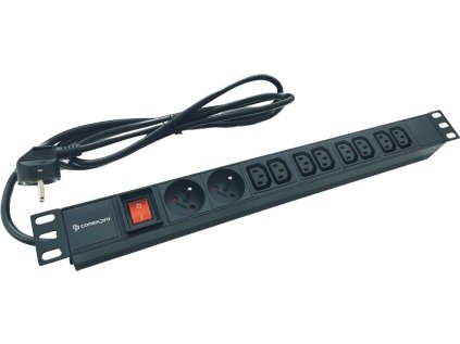 conexpro 19 kombinovany rozvodny panel 2x fr 8x iec c13 16a 1 4m cerny ien533203