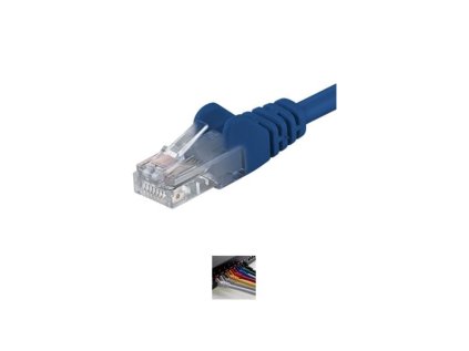 PremiumCord Patch kabel UTP RJ45-RJ45 CAT6 10m modrá