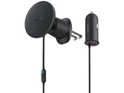 magneticky drzak baseus do ventilacni mrizky s nabijeckou usb a 15w 25w cerny ien534020