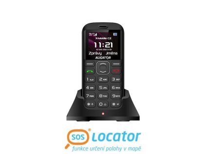 ALIGATOR A720 4G Senior černý + stolní nabíječka